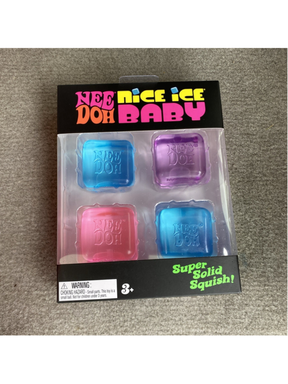 Nee Doh Nice Ice Baby 4 pack Mini Nice Cubes Pink Blue Purple Sealed Needoh